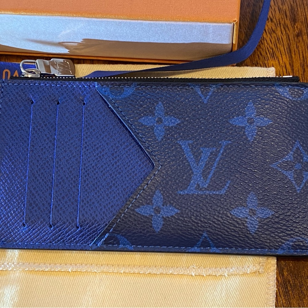 Louis Vuitton Blue Coin Card Holder M30270 - Gorgeous -100% AUTHENTIC